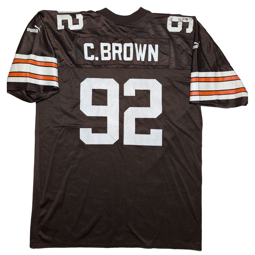 Vintage PUMA Cleveland Browns Courtney Brown‎ NFL Football Jersey 92 ~  XL - Picture 3 of 12